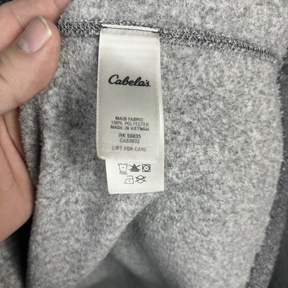 Cabela's Men's L Classic Gray Herringbone 1/4 Zip Fleece Casual Outdoors Golf - Picture 6 of 11